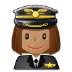 👩🏽‍✈️ woman pilot: medium skin tone display on Samsung